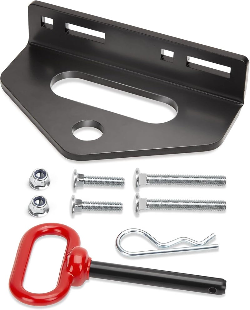 HOWBOW Zero Turn Mower Trailer Tow Hitch Kit, 1/4" Heavy Duty Steel, Universal, Black+Red - Image 1